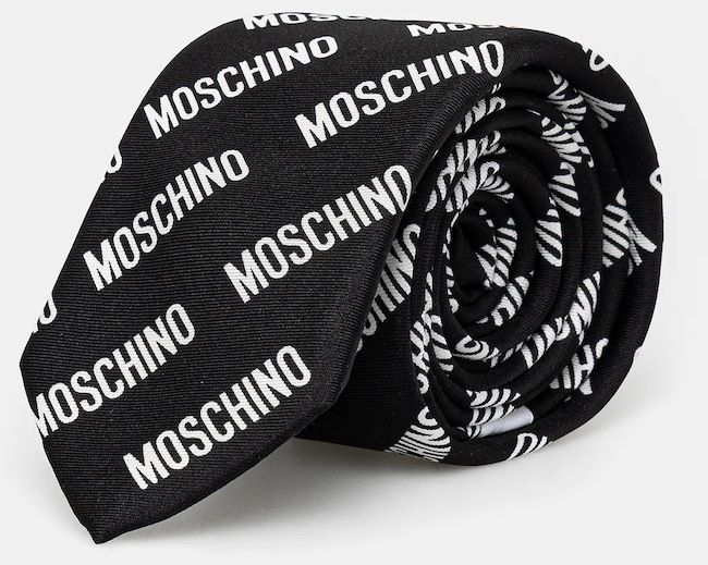Hodvábna kravata Moschino čierna farba, M5863 55009