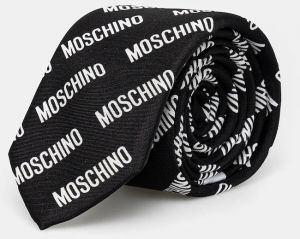 Hodvábna kravata Moschino čierna farba, M5863 55009