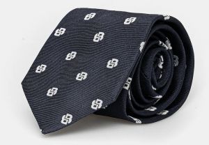 Hodvábna kravata BOSS tmavomodrá farba, 50551017