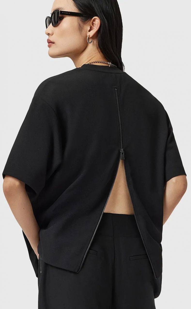 Blúzka AllSaints DANI čierna farba, jednofarebná, W002JD