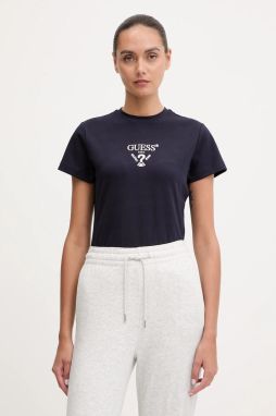 Tričko Guess COLETTE dámske, tmavomodrá farba, V4YI21 KCDH1