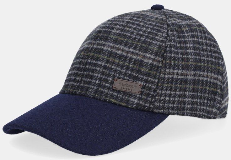 Vlnený šilt Barbour zelená farba, vzorovaný, MHA0867