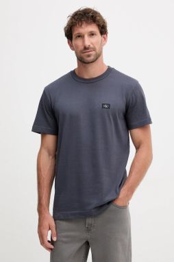 Tričko Calvin Klein Jeans pánske, tmavomodrá farba, jednofarebné, J30J327100