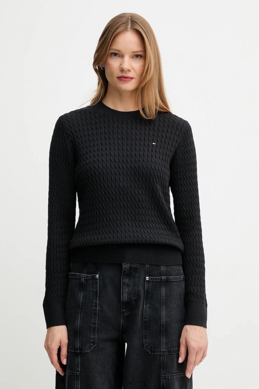 Bavlnený sveter Tommy Hilfiger béžová farba, ľahký, WW0WW44993