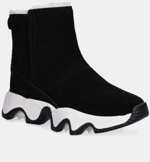Semišové snehule Sorel KINETIC IMPACT SHORT BOOT čierna farba, 2111921010