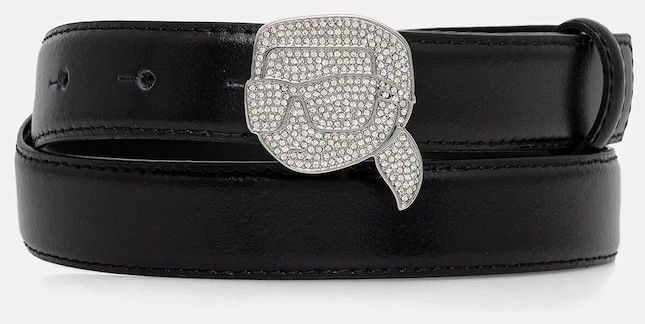 Kožený opasok Karl Lagerfeld čierna farba, A4W33046