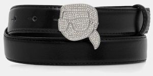 Kožený opasok Karl Lagerfeld čierna farba, A4W33046