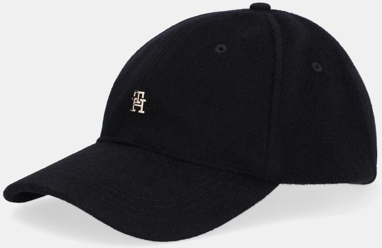 Vlnený šilt Tommy Hilfiger čierna farba, AW0AW17773