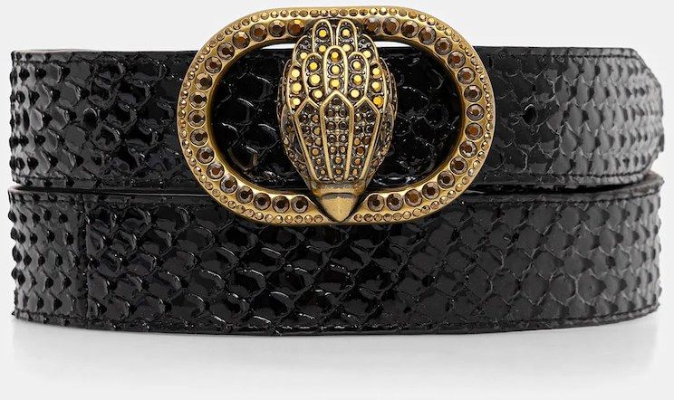 Kožený opasok Kurt Geiger London CHELSEA čierna farba, 4030500719
