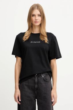 Bavlnené tričko Pinko dámske, čierna farba, 105526 A2RM