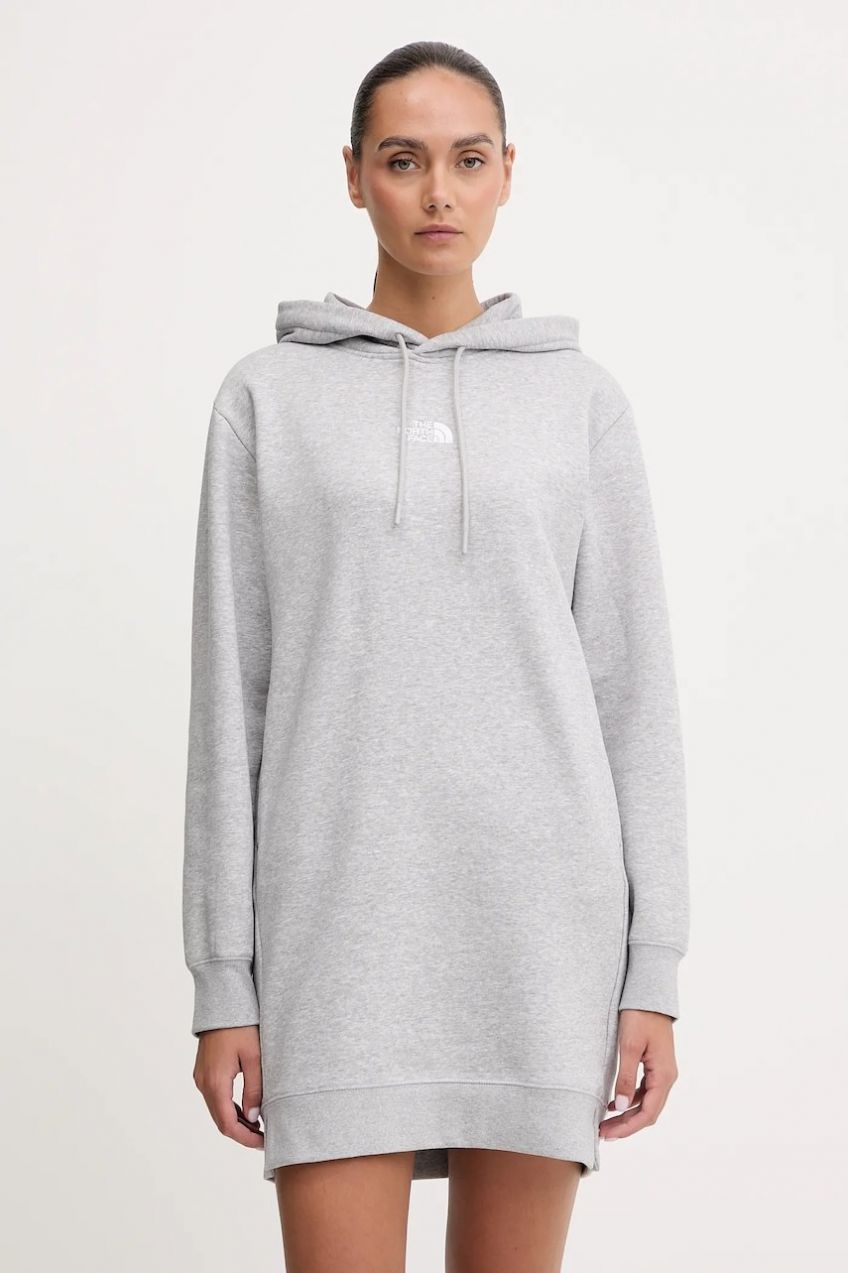 Šaty The North Face Essential Relaxed šedá farba, mini, oversize, NF0A8EEEDYX1