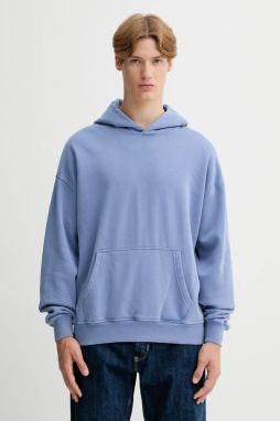 Mikina Abercrombie & Fitch modrá farba, s kapucňou, jednofarebná, KI122-5455-216