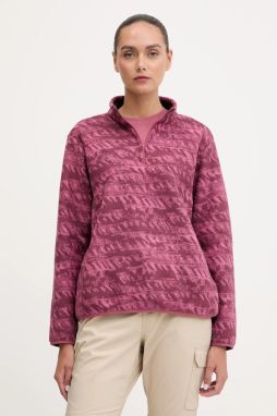 Outdoorová mikina Jack Wolfskin BIG SKY fialová farba, vzorovaná, A65449