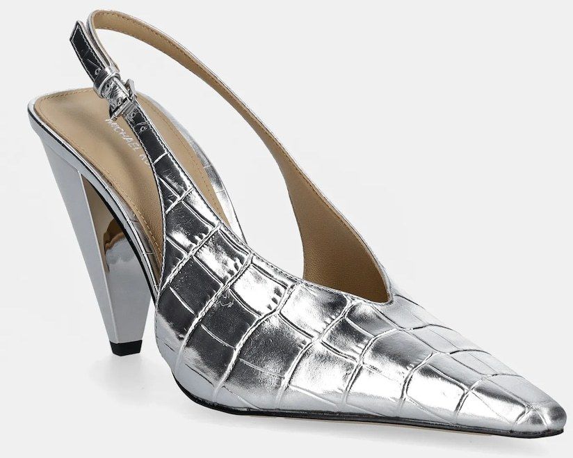 Kožené lodičky MICHAEL Michael Kors Electra strieborná farba, 40F5ELHP1M.040