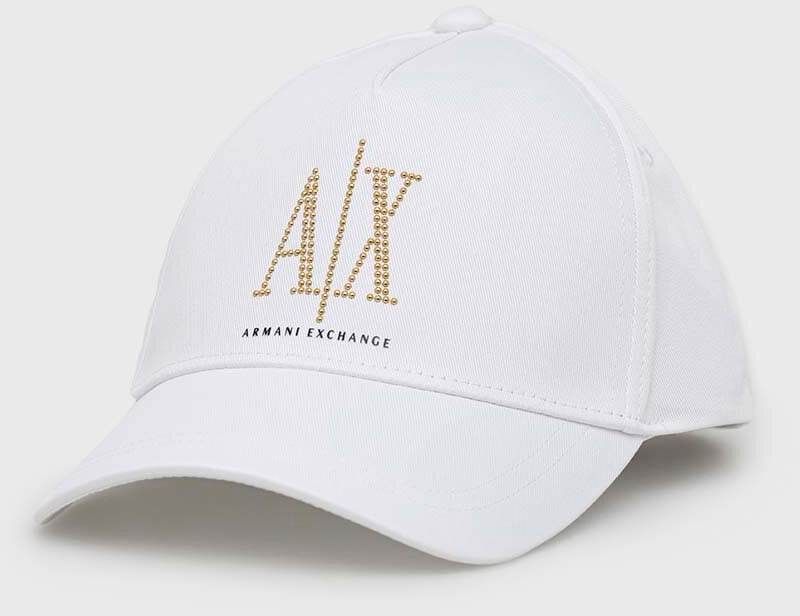 Bavlnená šiltovka Armani Exchange biela farba, s nášivkou, 944208 3R131