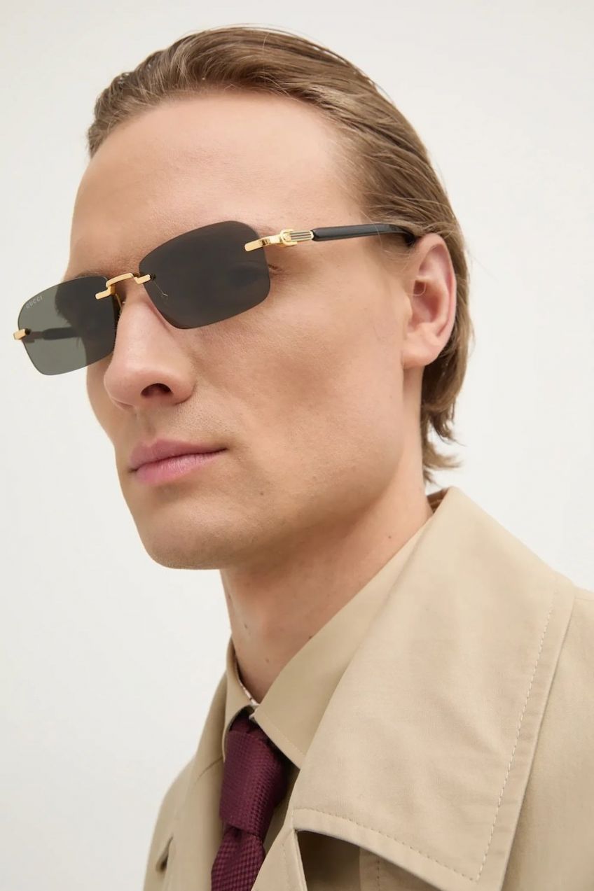 Slnečné okuliare Gucci pánske, zlatá farba, GG1221S