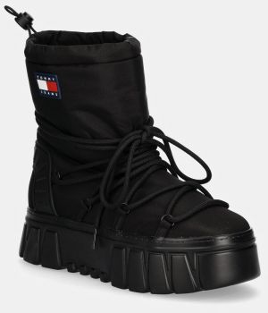 Snehule Tommy Jeans TJW HYBRID BOOT čierna farba, EN0EN02601