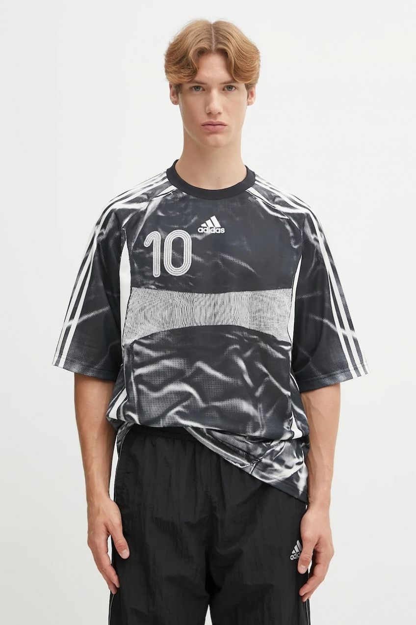 Tričko adidas Originals Adilenium Tg Je pánske, čierna farba, vzorované, KF8522