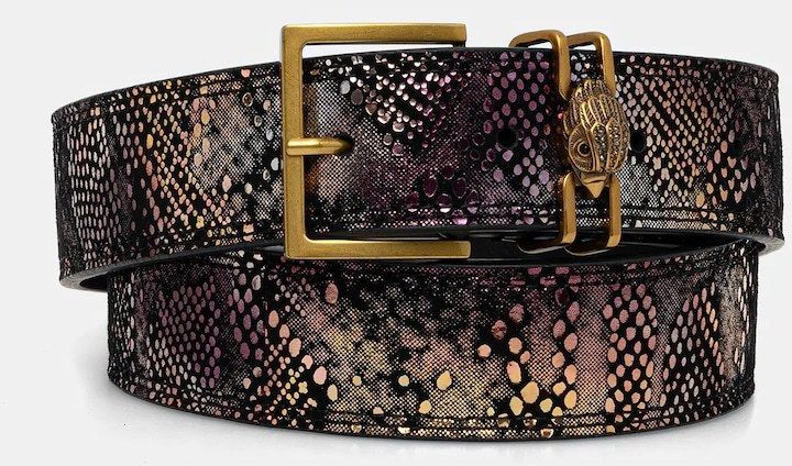 Kožený opasok Kurt Geiger London SHOREDITCH fialová farba, 3653857719