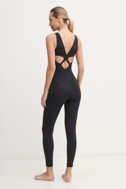 Overal na jogu Casall Catsuit čierna farba, s okrúhlym výstrihom, 22258