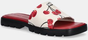 Kožené šľapky Coach Florence Cherry dámske, červená farba, CZ363