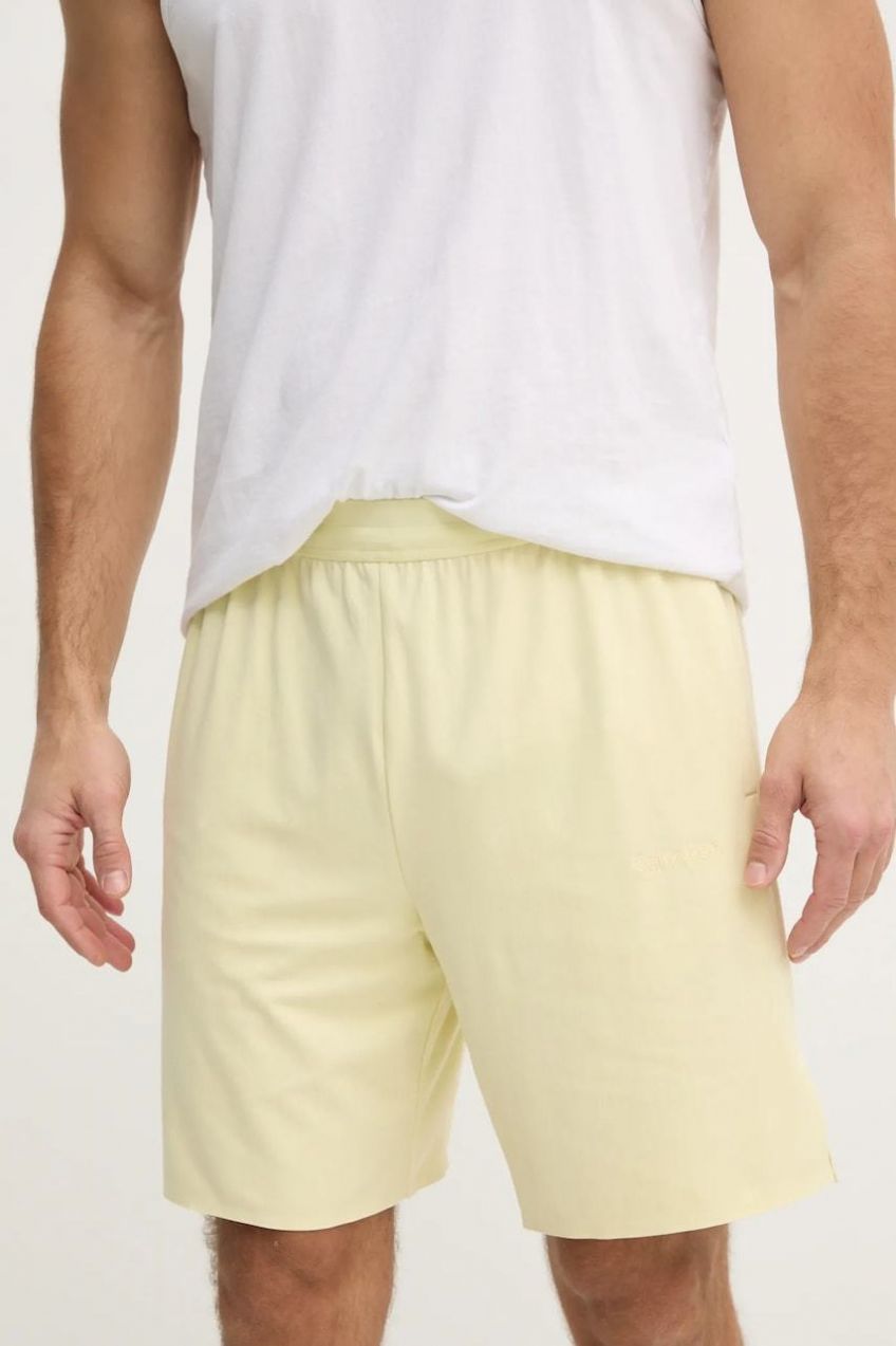 Tréningové šortky Calvin Klein Performance žltá farba, LVGMS5S850