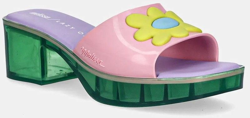 Šľapky Melissa MELISSA SHAPE + LAZY OAF AD fialová farba, na podpätku, M 33566