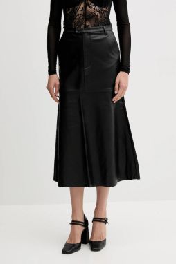 Sukňa Bardot čierna farba, midi, áčkový strih, 60032SB