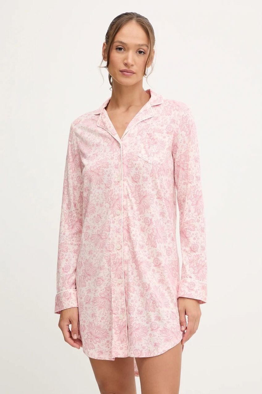 Nočná košeľa Lauren Ralph Lauren ružová farba, ILN32443