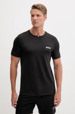 Tričko BOSS Green pánske, čierna farba, s potlačou, 50543328
