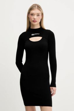 Šaty Karl Lagerfeld Jeans čierna farba, mini, priliehavé, A4W13010
