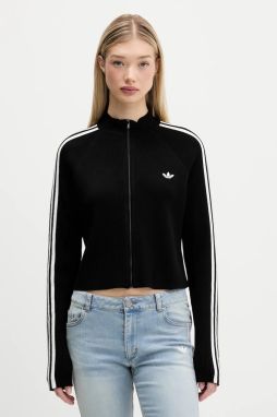 Kardigán adidas Originals Slim Knit Tt čierna farba, JY2597