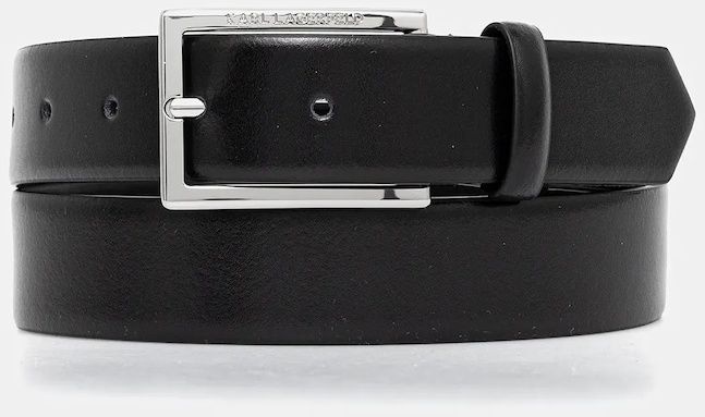 Kožený opasok Karl Lagerfeld čierna farba, A4W33132