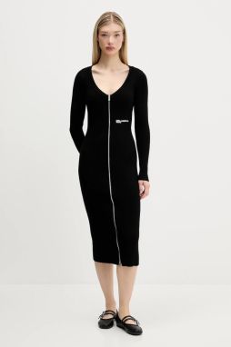 Šaty Karl Lagerfeld Jeans čierna farba, midi, priliehavé, A4W13011