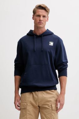 Bavlnená mikina The North Face tmavomodrá farba, s kapucňou, s potlačou, NF0A8E3N8K21