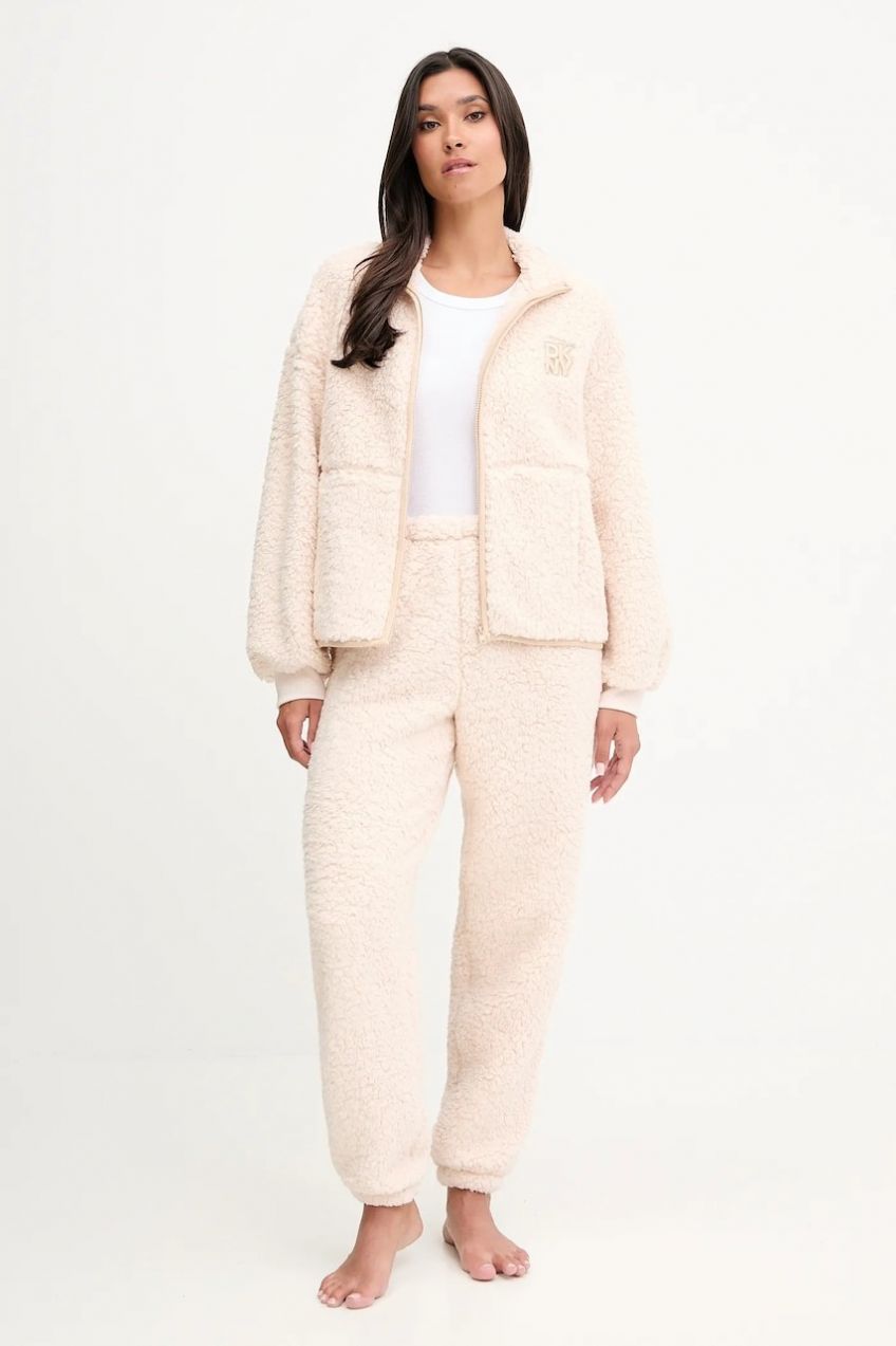 Pyžamo Dkny dámske, béžová farba, YI10065