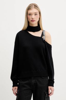 Bavlnený sveter Karl Lagerfeld Jeans čierna farba, s polorolákom, A4W18019