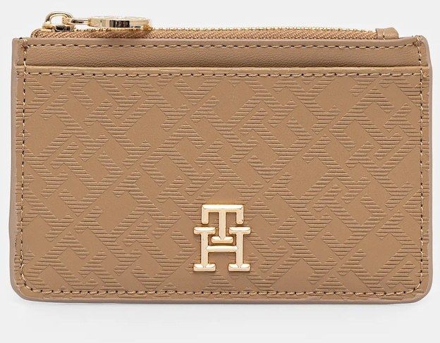Peňaženka Tommy Hilfiger dámska, zelená farba, AW0AW17401