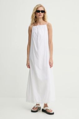 Bavlnené šaty By Malene Birger ELIZABETH biela farba, maxi, rovný strih, 103266
