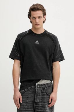 Bavlnené tričko adidas Originals Adilenium Tg Te pánske, čierna farba, s potlačou, KF8538