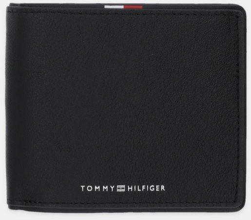 Kožená peňaženka Tommy Hilfiger čierna farba, AM0AM13741