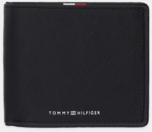Kožená peňaženka Tommy Hilfiger čierna farba, AM0AM13741