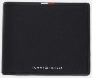 Kožená peňaženka Tommy Hilfiger čierna farba, AM0AM13740