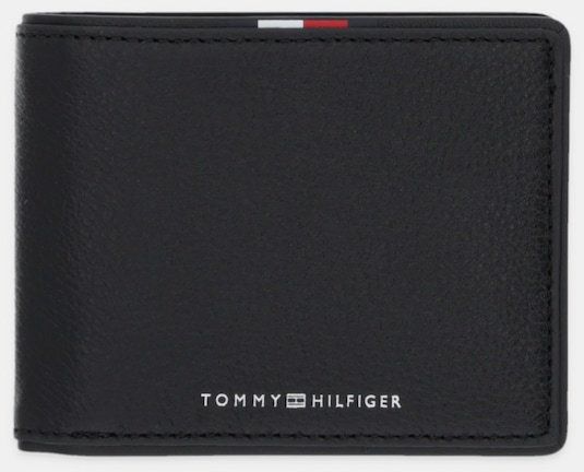 Kožená peňaženka Tommy Hilfiger čierna farba, AM0AM13739
