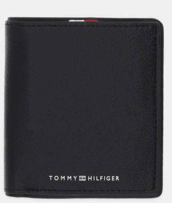 Kožená peňaženka Tommy Hilfiger čierna farba, AM0AM13742