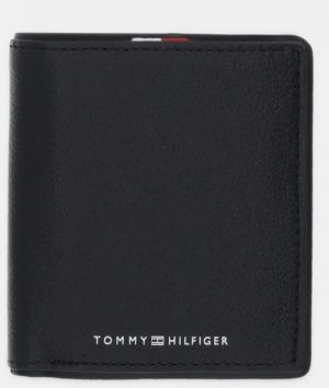 Kožená peňaženka Tommy Hilfiger čierna farba, AM0AM13742