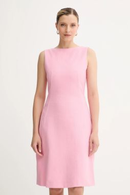 Bavlnené šaty Weekend Max Mara ružová farba, mini, áčkový strih, 2515221016600