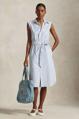 Bavlnené šaty Polo Ralph Lauren midi, rovný strih, 211973767