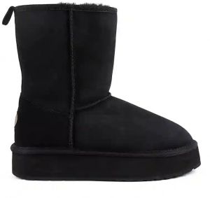 Semišové snehule Emu Australia Stinger Lo Flatform čierna farba, W13190