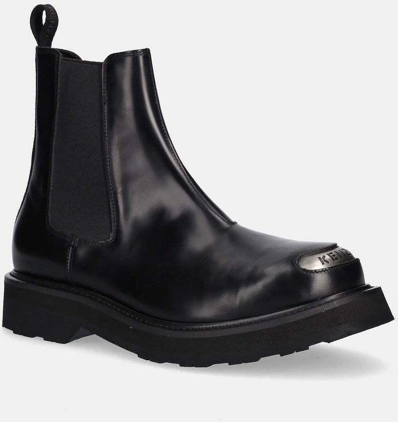Kožené topánky chelsea Kenzo Smile Lace Up Boots čierna farba, FF65BT112L52.99